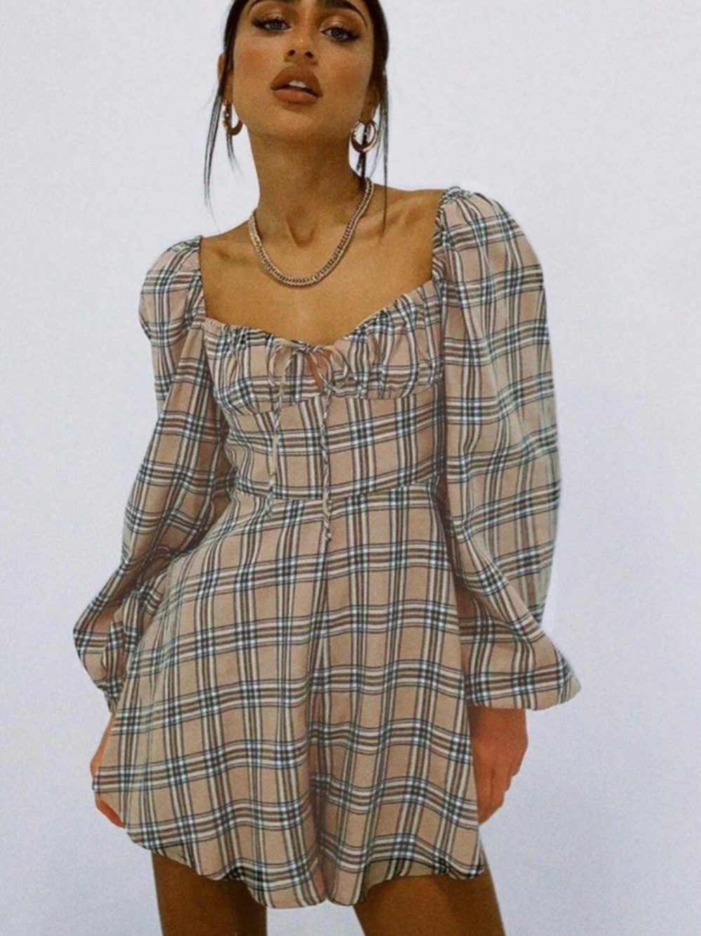 Princess Polly “Olivia” tartan plaid romper
